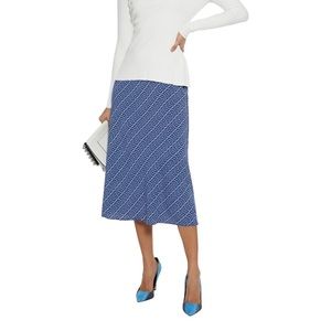 DIANE VON FURSTENBERG
Mae leopard-print crepe midi skirt in royal blue